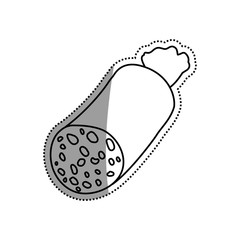 Salami pepperoni food sausage vector icon illustration