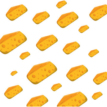 yellow cheese cheddar food vector icon illustration