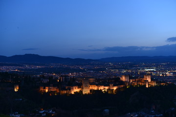 Fototapeta na wymiar Sonnenuntergang Alhambra-Granada