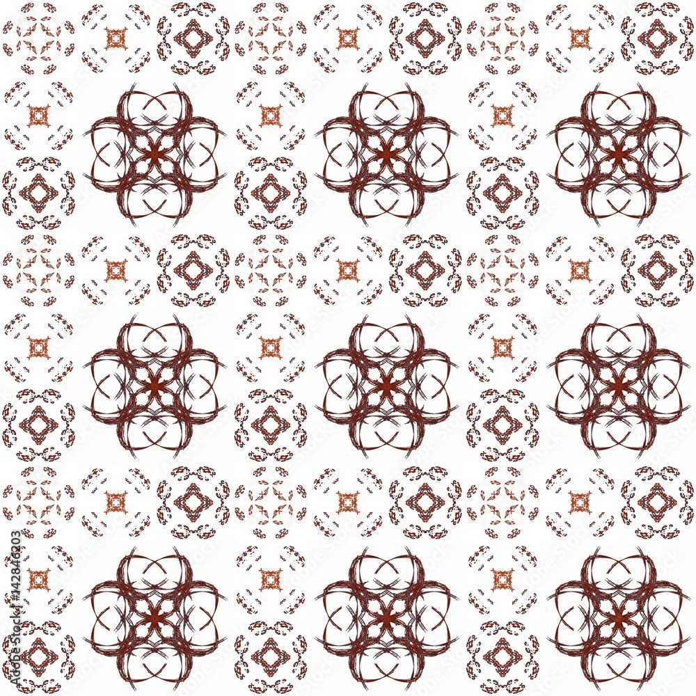 Fototapete seamless texture with 3d rendering abstract fractal maroon pattern