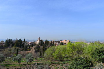Fototapeta na wymiar Frühling in Alhambra Unesco Weltkulturerbe