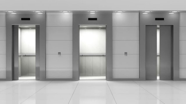 Seamless Looping Animation of Modern Elevators in the Hall