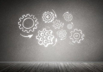 Gear mechanism as teamwork concept