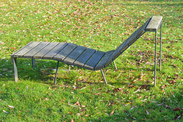 sunbed, chaise longue in the park