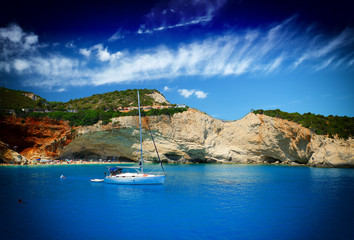 Porto Katsiki beach at Lefkada island, Greece