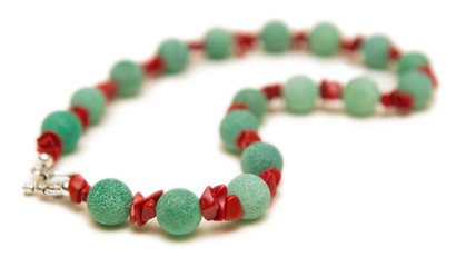 Elegant necklace isolated on white background