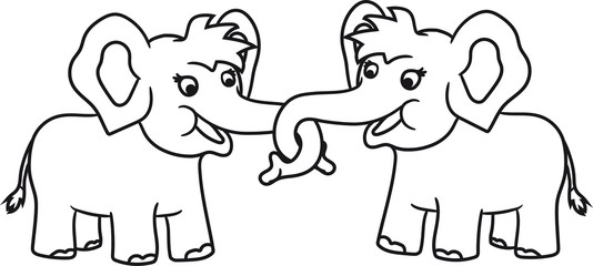 2 freunde team paar pärchen händchen halten geschwister glücklich elefant klein süß niedlich baby kind nachwuchs