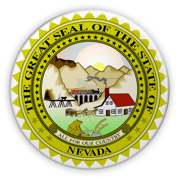 Badge US State Seal Nevada, 3d illustration