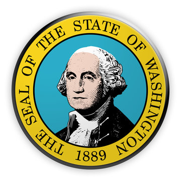 Badge US State Seal Washington, 3d Illustration