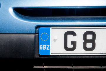 Gibraltar Auto Nummernschild GBZ