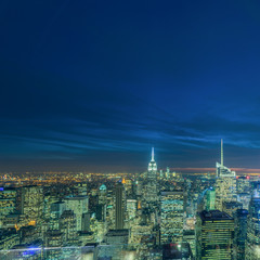 Fototapeta premium View of New York Manhattan during sunset hours