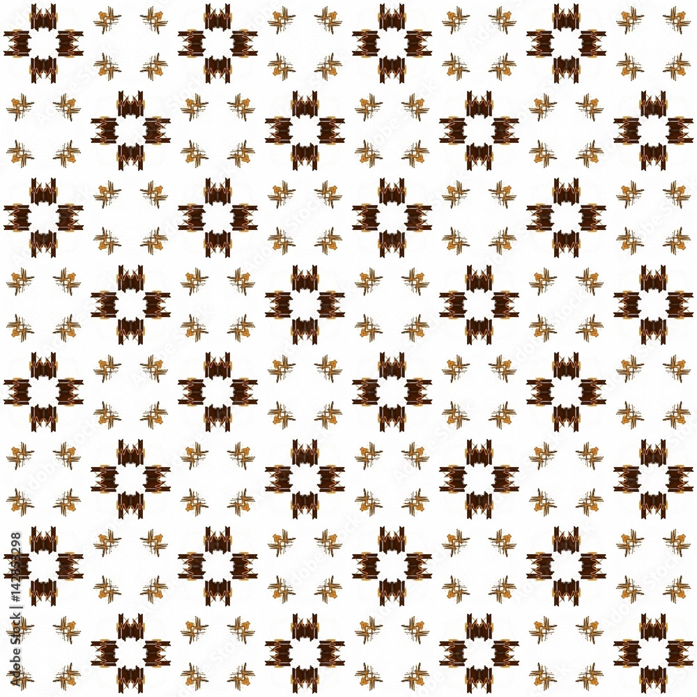 Fototapete seamless texture with 3d rendering abstract fractal brown pattern