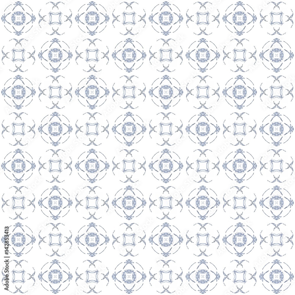Fototapete seamless texture with 3d rendering abstract fractal blue pattern