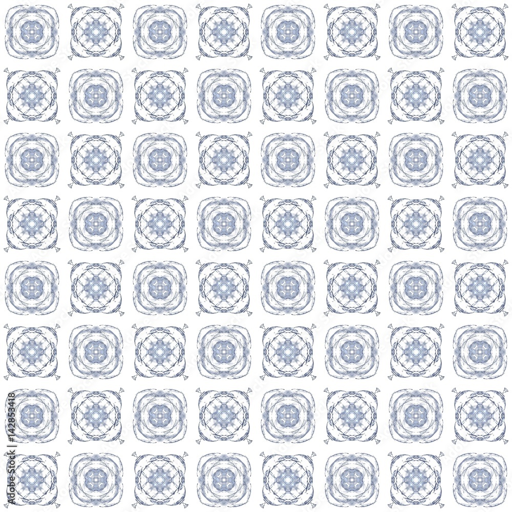 Fototapete seamless texture with 3d rendering abstract fractal blue pattern