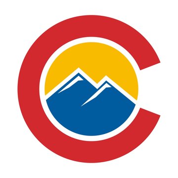 colorado hill logo vector. letter C logo vector.