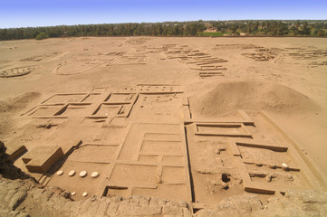 Temple known as the Western Deffufa in Kerma, Sudan   © robnaw