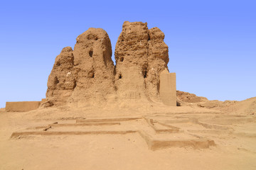 Temple known as the Western Deffufa in Kerma, Sudan   © robnaw