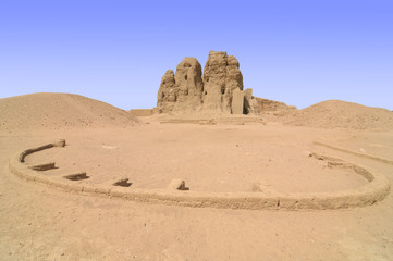 Temple known as the Western Deffufa in Kerma, Sudan   © robnaw