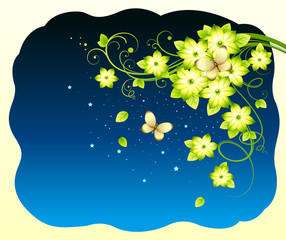Flower Background_Night Sky and Vine