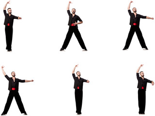 Spanish dancer in various poses on white