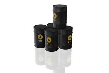 Oil barrels isolated on white - 3d rendering