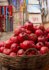 Pomegranates in Basket, Marketplace