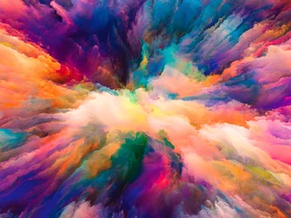Foto op Plexiglas Mix van kleuren Illusie van surrealistische verf