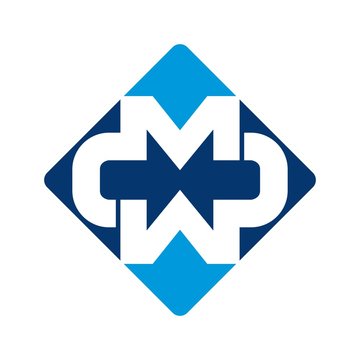 Letters With Arrow Logo Vector. C, M, P Logo.