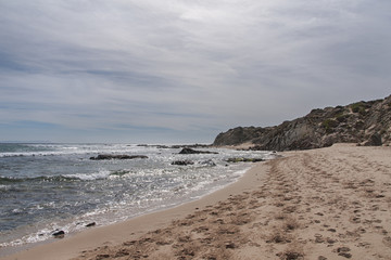 Playa de Valdevaqueros en el parque natural del Estrecho en Tarifa, Andalucía