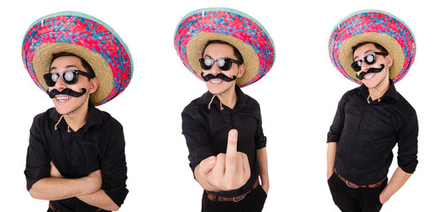 Funny mexican with sombrero in concept