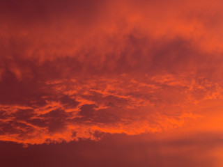 Red Fluffy Cloud in The Morning