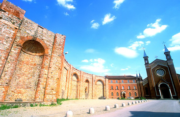 CASTELLAMONTE (TO), ITALY: The Rotunda Antonelliana, built in 1843, imitates ancient Roman walls