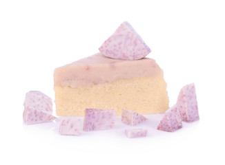 Taro Cake, chopped taro isolated on white background