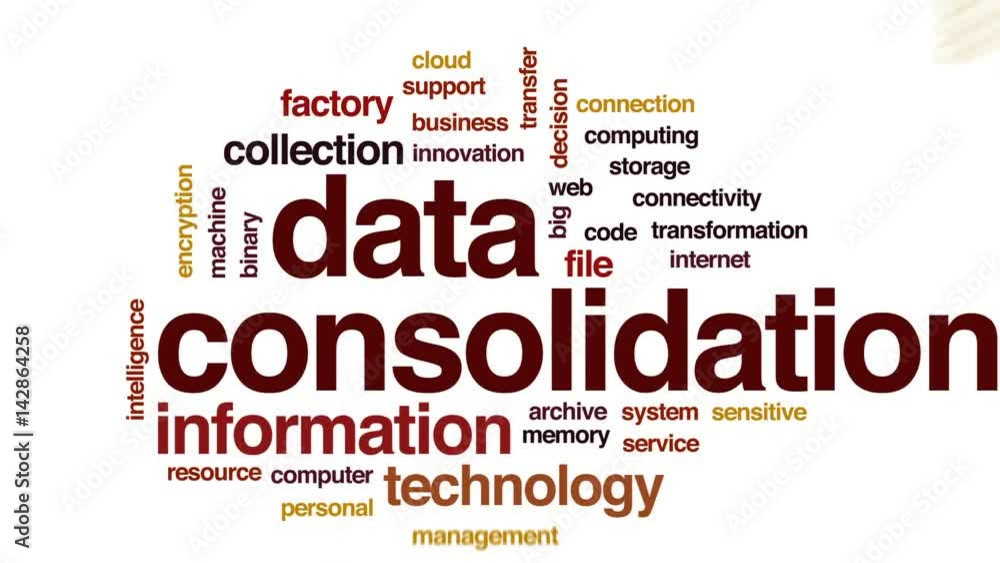 Poster data consolidation animated word cloud, text design animation.
