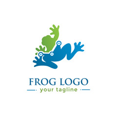 Fototapeta premium FROG LOGO. animal logo with finance concept