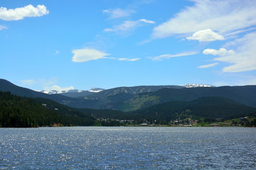 Barker Reservoir in Nederland, Colorado with a Ski Resort Mountain in the Distance During the Summer