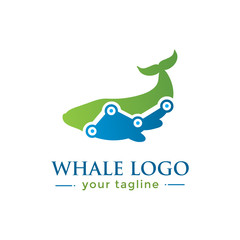 WHALE LOGO.  animal logo with finance concept