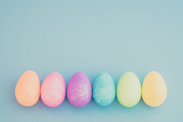 Colorful painted Easter eggs background
