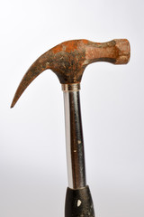 Rusty hammer close up