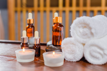 spa set on wooden table