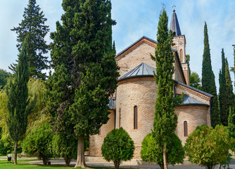 Fototapeta na wymiar St. George's church in Monastery of St. Nino at Bodbe. Sighnaghi. Georgia