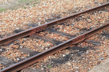 railway track on gravel for train transportation