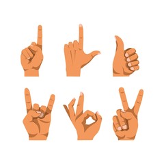 Obraz premium Human finger gesturing flat vector poster on white