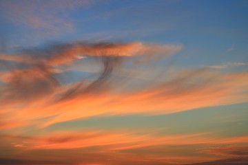 sunset beautiful colorful twilight in blue sky and cloud soft