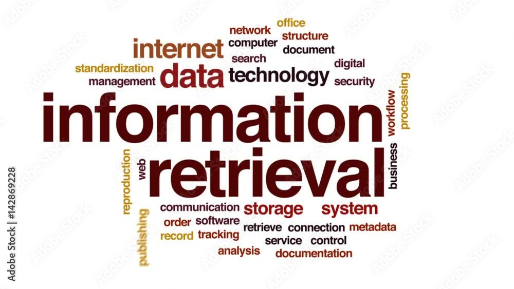 Poster information retrieval animated word cloud, text design animation.