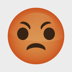 angry cartoon face over white background. colorful design. vector illustration