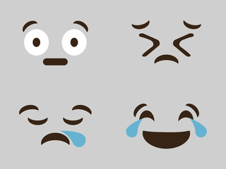 expressions cartoon faces over gray background. colorful design. vector illustration