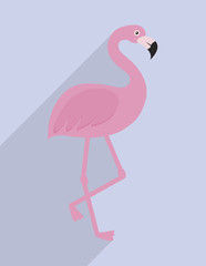 flamingo icon over purple background. colorful design. vector illustration