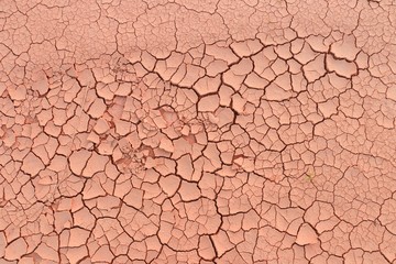 cracked clay ground into the dry season without water