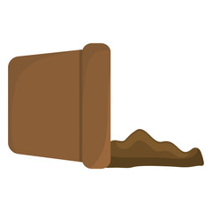 pot and soil icon over white background. colorful design. vector illustration